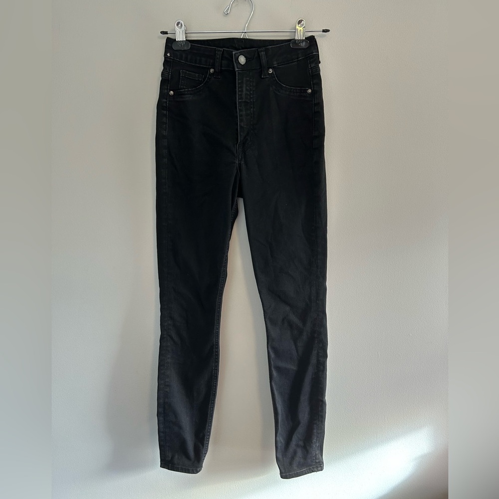 & denim H&M women’s 2 black denim high waisted skinny jeans